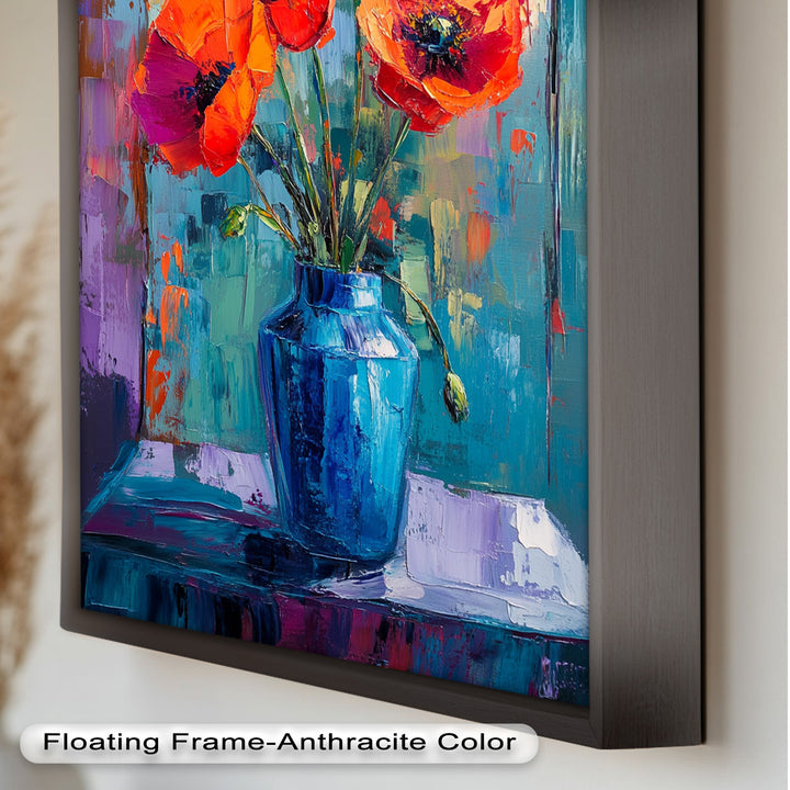 Crimson Blooms – Poppy Flower Oil Painting
