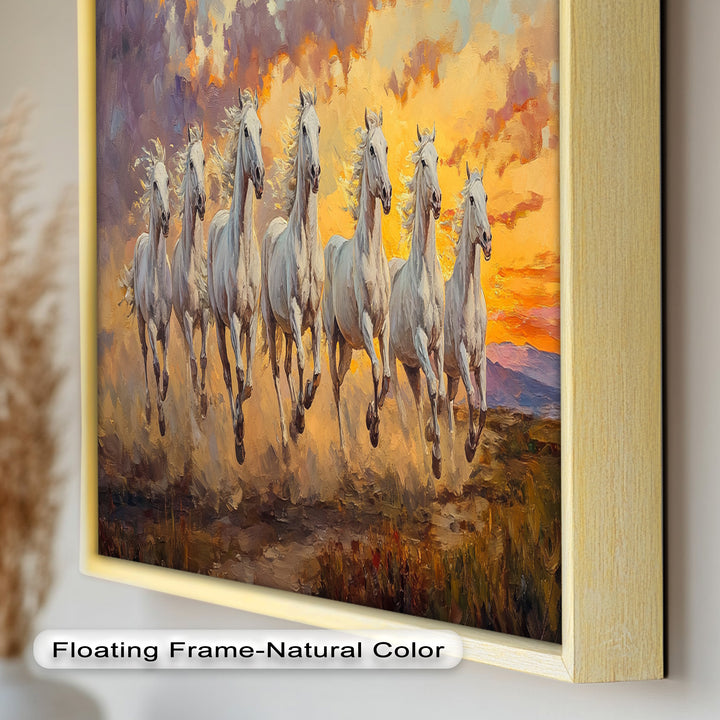 Run with the Sun – White Horses Oil Painting
