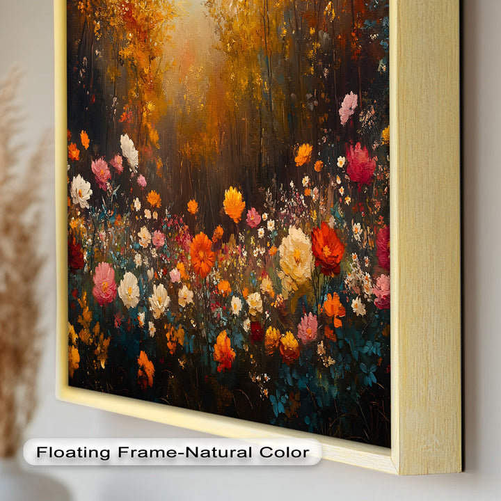 Autumn Forest Flower Wall Art – Colorful Floral Oil Painting