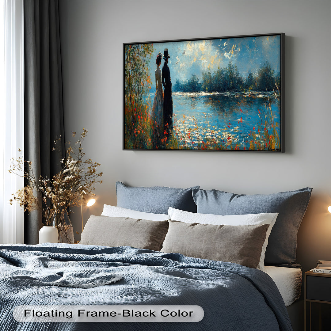 Romantic Riverside - Impressionist Oil Painting