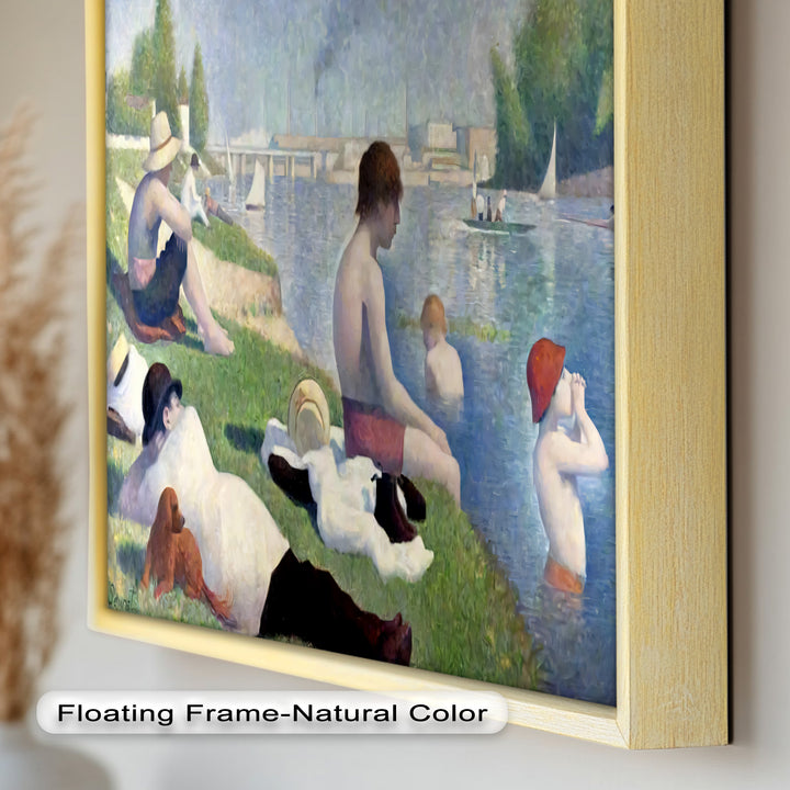 Nachmittagslicht am Flussufer – Pointillismus-Ölgemälde