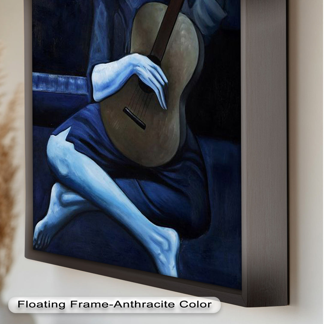 Melancholy Strings – Blue Period-Inspired Guitarist Oil Painting