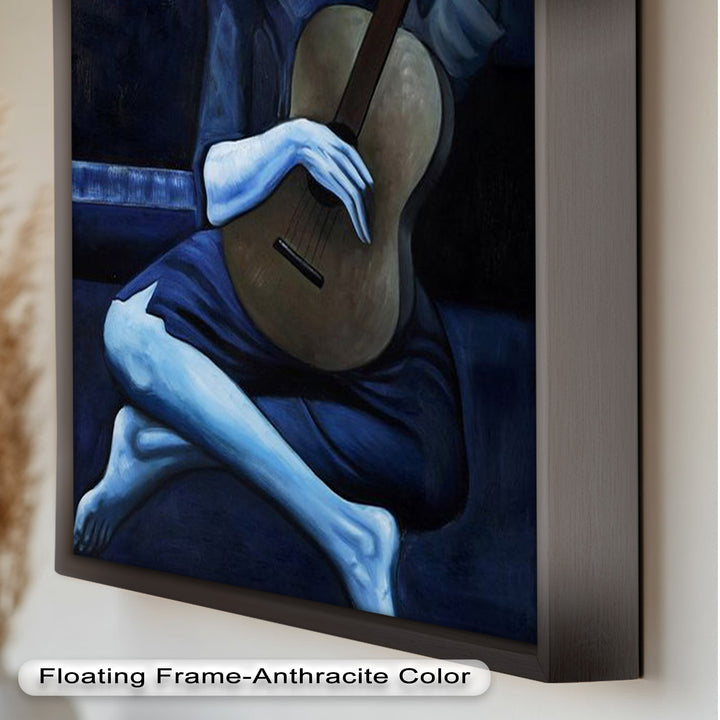 Melancholy Strings – Blue Period-Inspired Guitarist Oil Painting