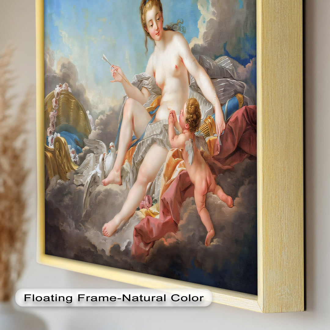Venus und Amor in den Wolken – Rokoko-Ölgemälde