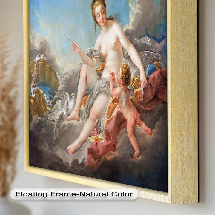 Venus und Amor in den Wolken – Rokoko-Ölgemälde