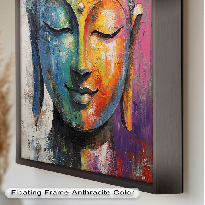 Colorful Buddha Wall Art – Religious Oil Painting