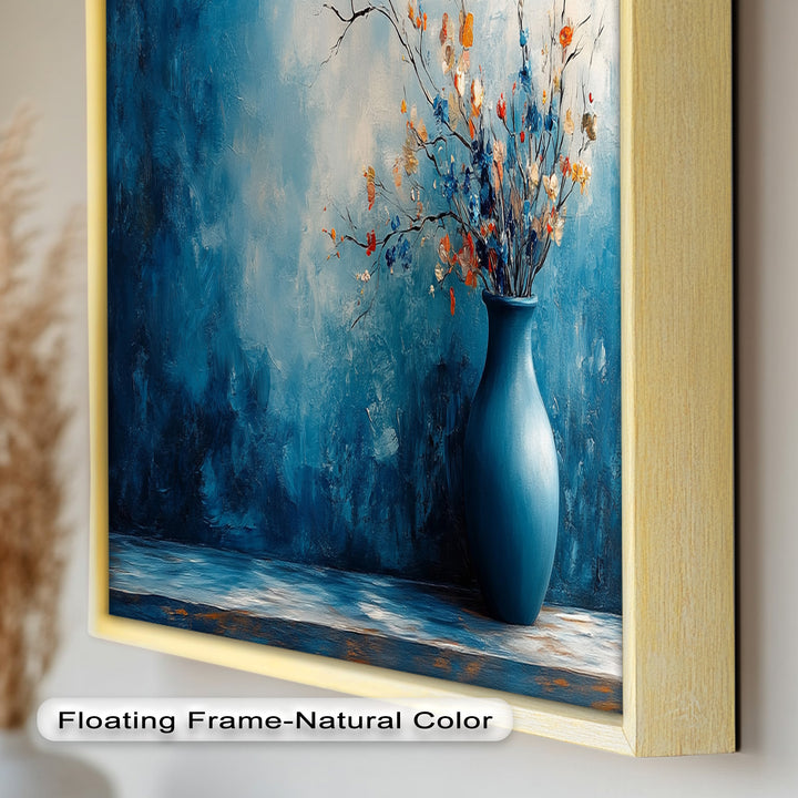 Blue Harmony Vase – Contemporary Floral Arrangement Flower Oil Painting