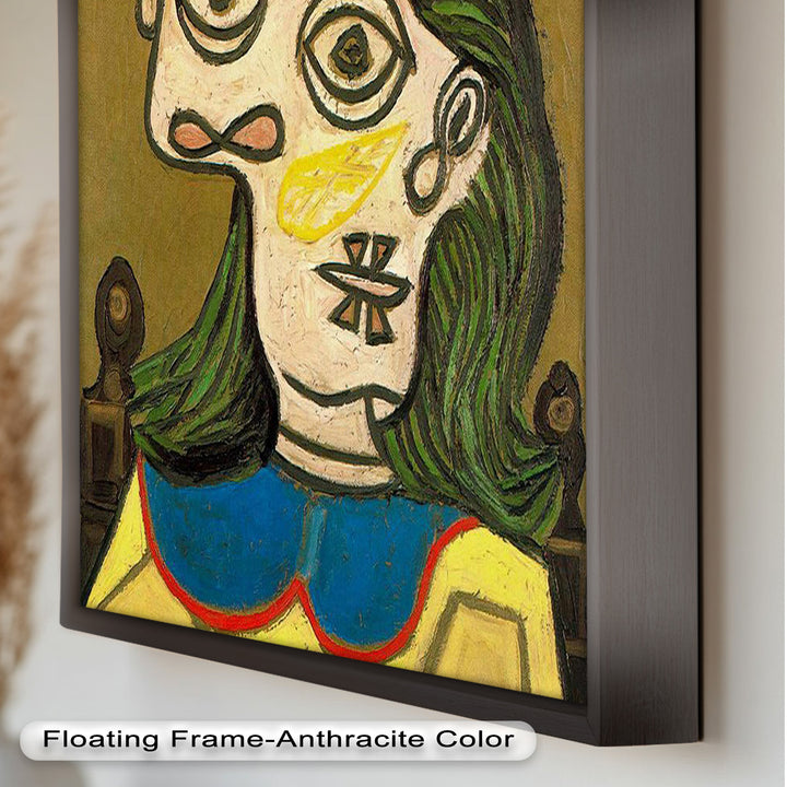 Whimsical Hat – Abstract Female Portrait with Flower Detail Picasso Oil Painting