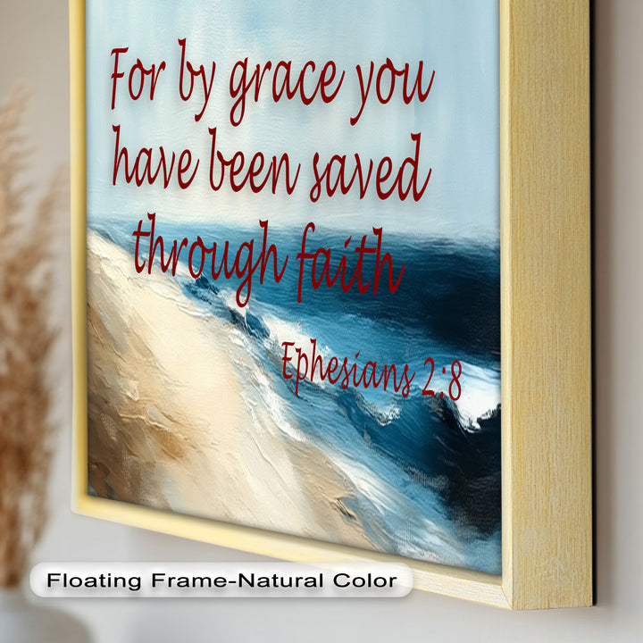 Ephesians 2:8 – Grace Through Faith Bible Verse Oil Painting
