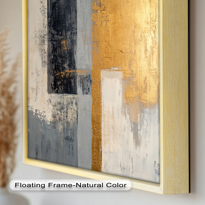 Golden Edge Abstract – Moderne Ölgemälde
