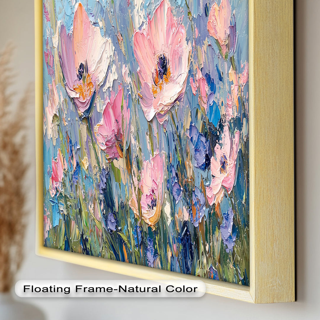 Pink and Violet Wildflower Bloom - Flower Oil Painting