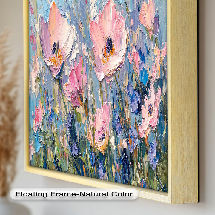 Pink and Violet Wildflower Bloom - Flower Oil Painting