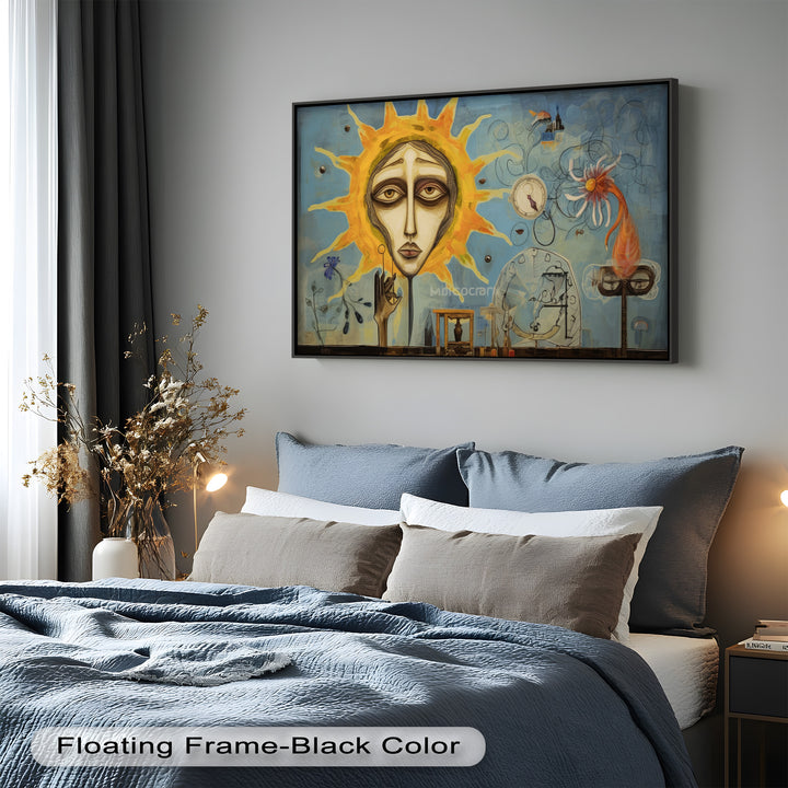 Solar Mindscape – Surreales Sonnengesicht-Ölgemälde von Picasso