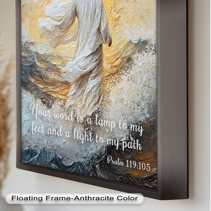 Psalm 119:105 – Your Word is a Lamp Bible Verse Oil Painting