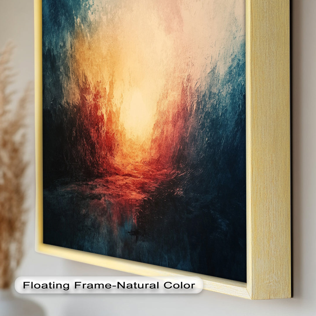 Eclipse Awakening – Feuriges Lichtexplosion-Abstraktes Ölgemälde