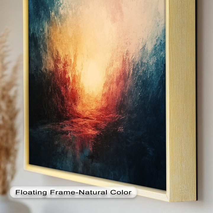 Eclipse Awakening – Feuriges Lichtexplosion-Abstraktes Ölgemälde