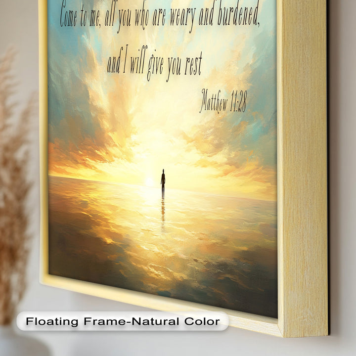 Matthew 11:28 – Rest in Christ Bible Verse Oil Painting