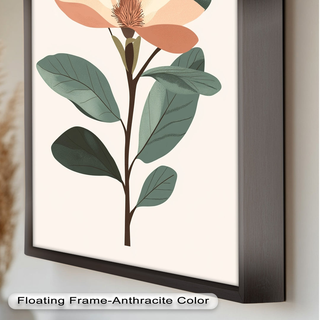 Minimal Magnolia – Elegantes botanisches Ölgemälde