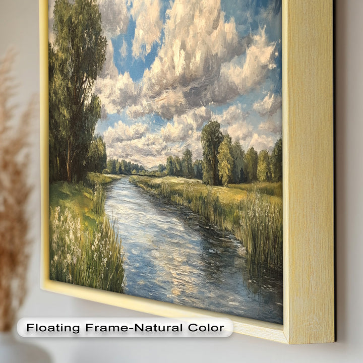 Ruhige Flusslandschaft – Moderne Natur-Ölgemälde