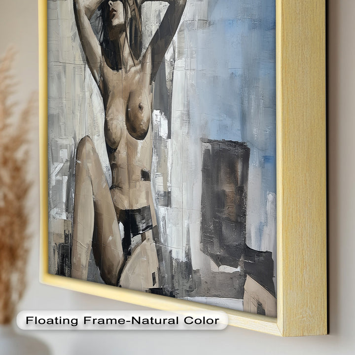 Urban Solitude – Contemporary Nude Oil Painting in Monochrome Hues