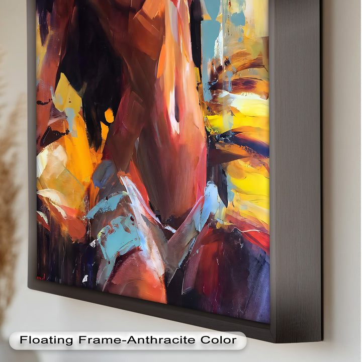 Ember Silhouette – Bold Abstract Nude Oil Painting