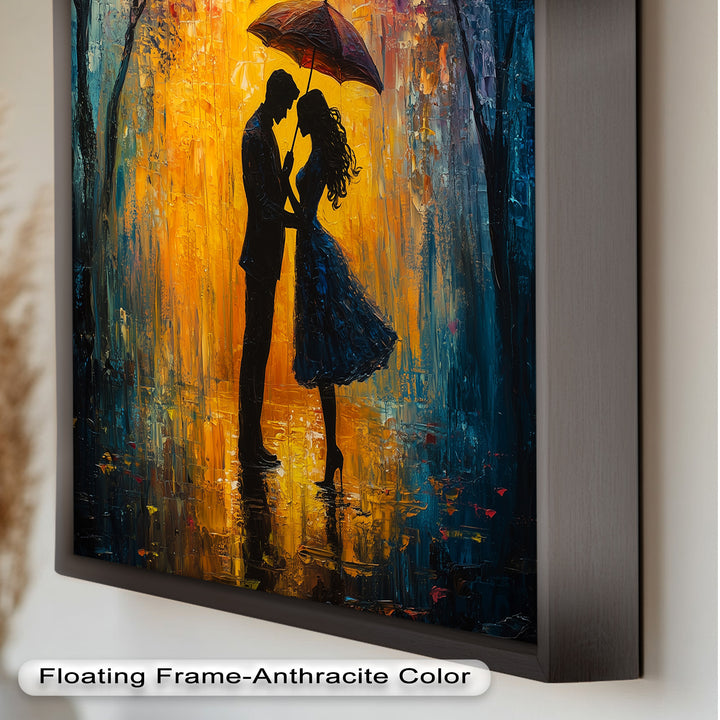 Lovers Under Autumn Glow – Romantic Couple Oil Painting