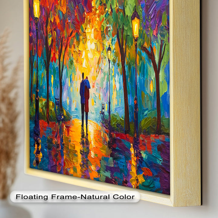 Autumn Radiance – Lovers Under the Colorful Canopy Love Oil Painting