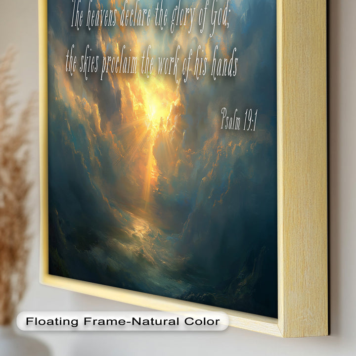 Psalm 19:1 – The Heavens Declare Bible Verse Oil Painting