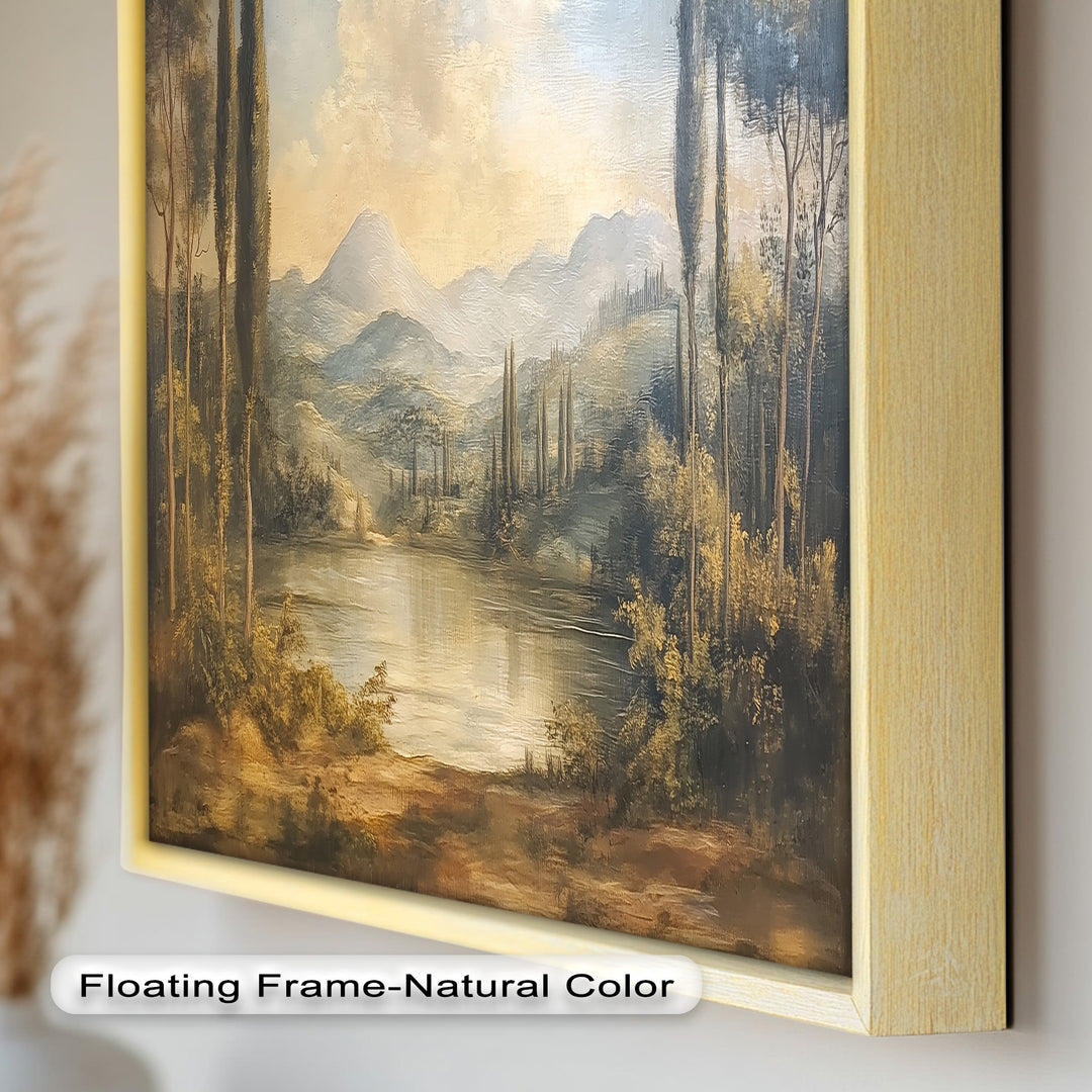 Lake Landscape Wall Art – Classic Nature Oil Painting