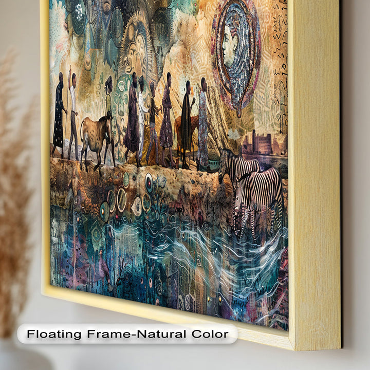 Echoes of Migration – Symbolic Journey Through Time Oil Painting