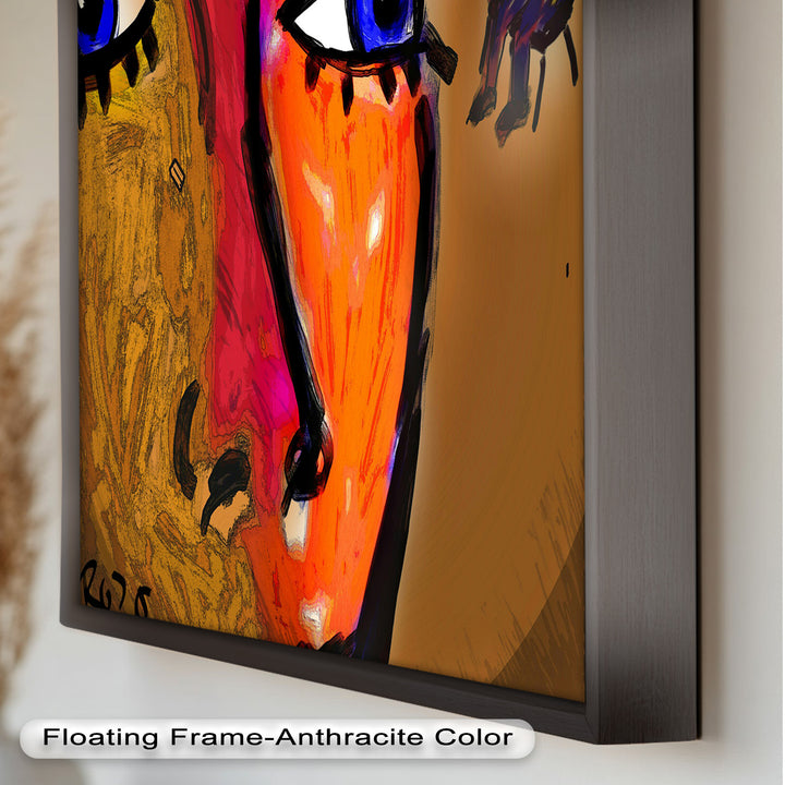 Vivid Gaze – Abstract Expressionist Portrait Oil Painting