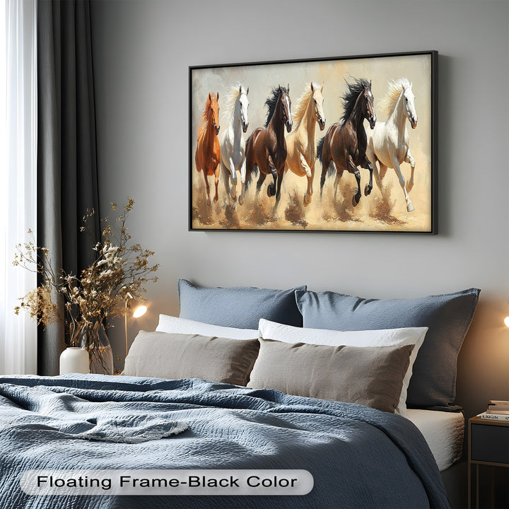 Thundering Harmony – Multicolor Horses Oil Painting