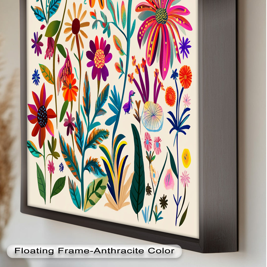 Wild Bloom Symphony – Vibrant Botanical Oil Painting