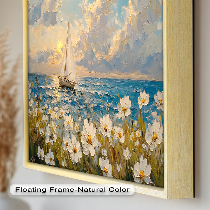 Sailing into Serenity – Framed Oil Painting