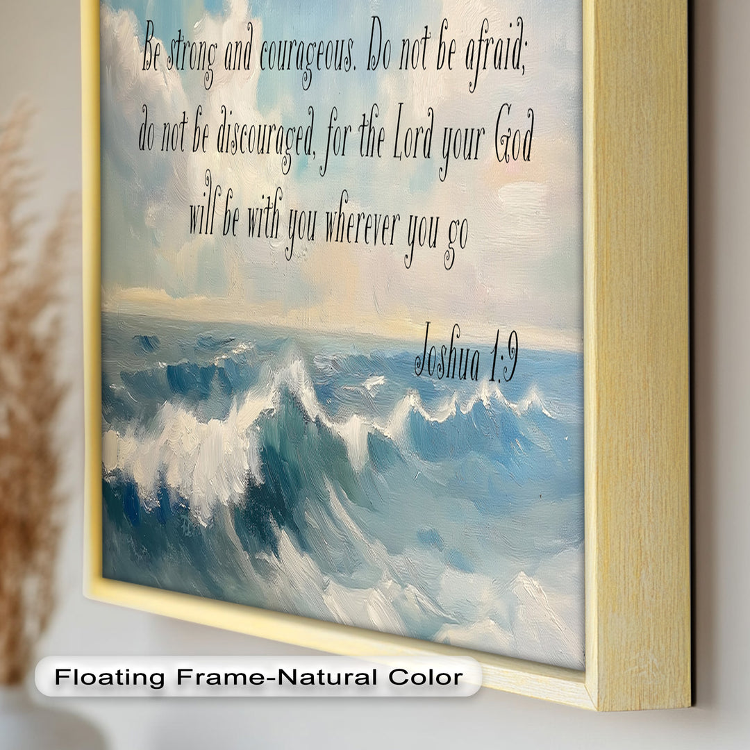 Joshua 1:9 – Strength and Courage Bible Verse Oil Painting