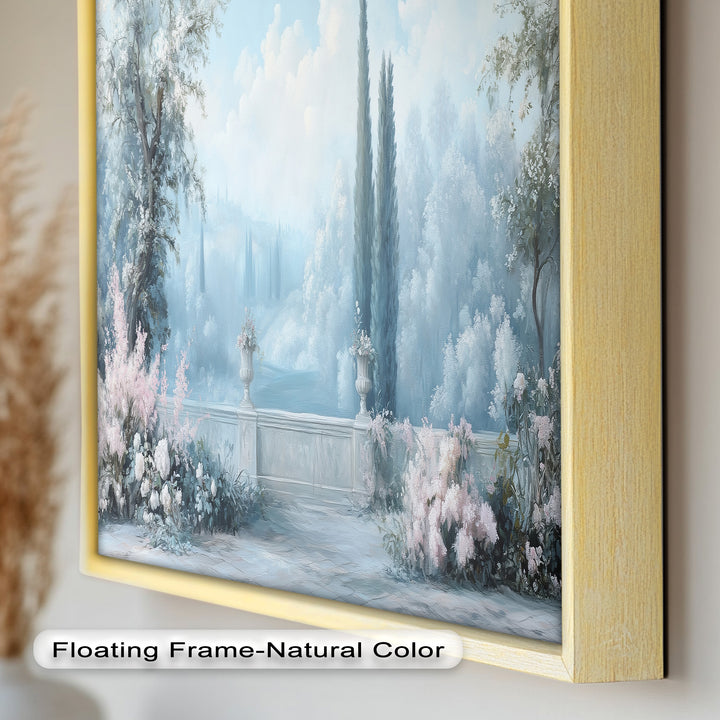 Serene Garden Terrace – Landscape Oil Painting