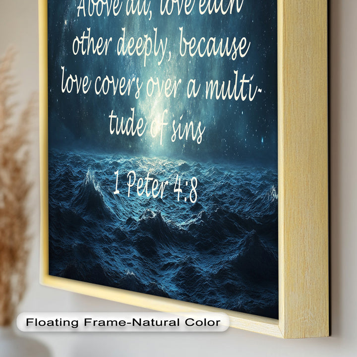 1 Peter 4:8 – Love and Forgiveness Bible Verse Oil Painting
