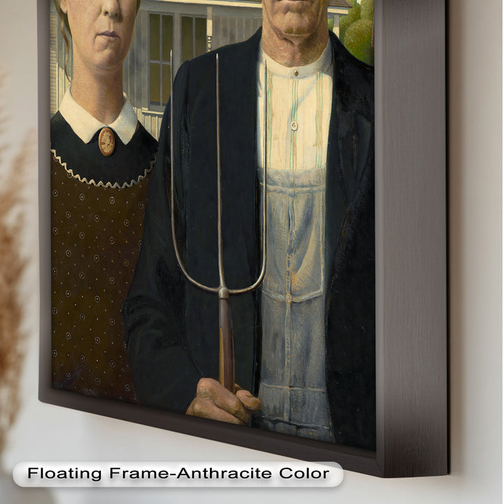 American Gothic – Ikonisches Porträt des Mittleren Westens, historisches Ölgemälde