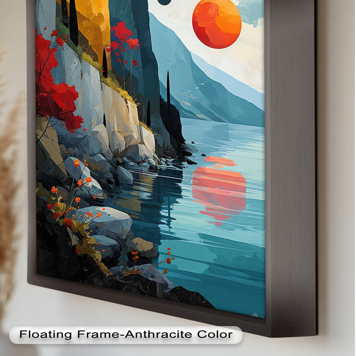 Celestial Cliffs – Surreal Coastal Landscape Picasso Oil Painting