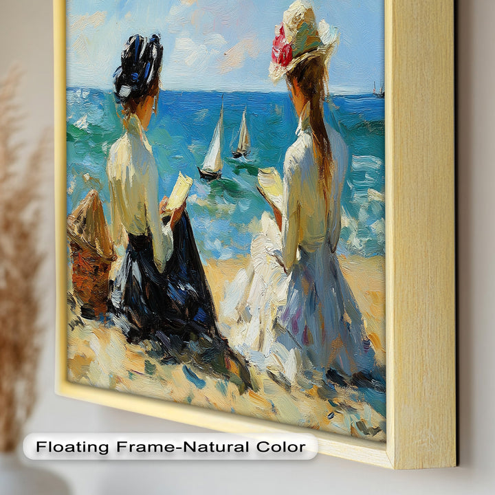 Seaside Serenity with Sailboats – Impressionist Oil Painting
