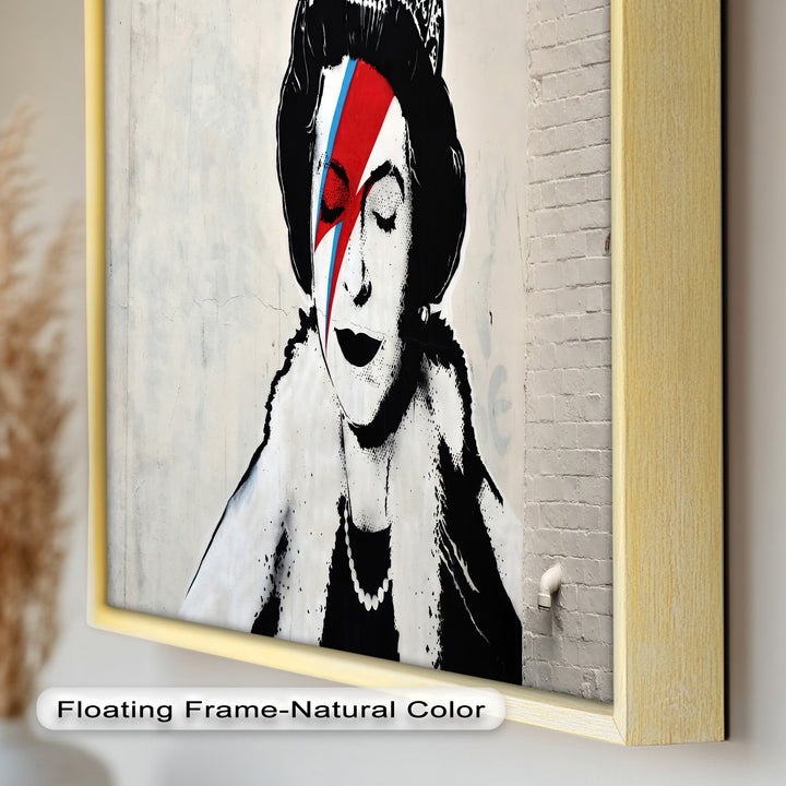 Royal Rebellion – Queen with Bowie Bolt Banksy Oil Painting