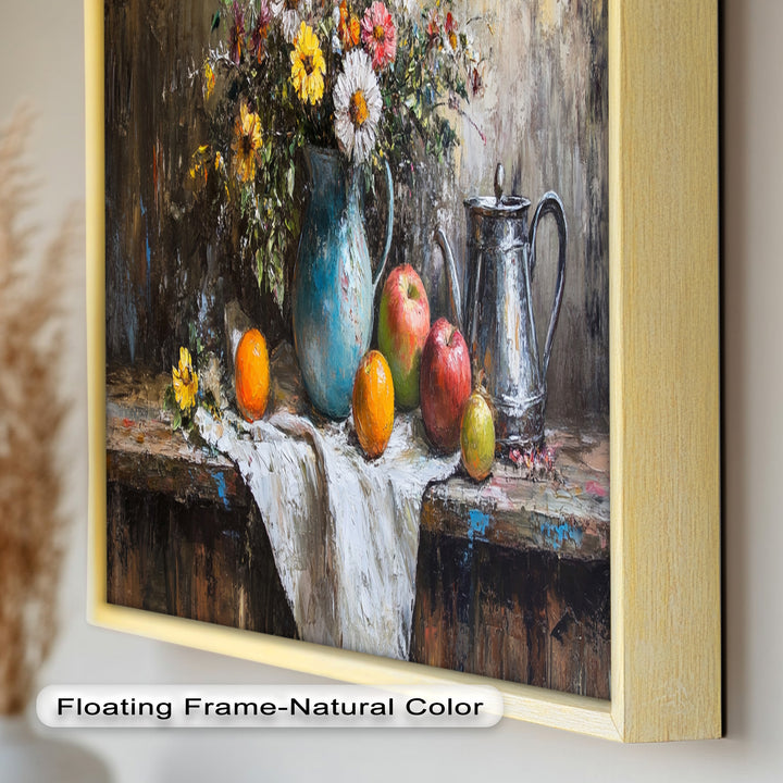 Vintage Floral & Fruit  – Still Life Art Oil Painting