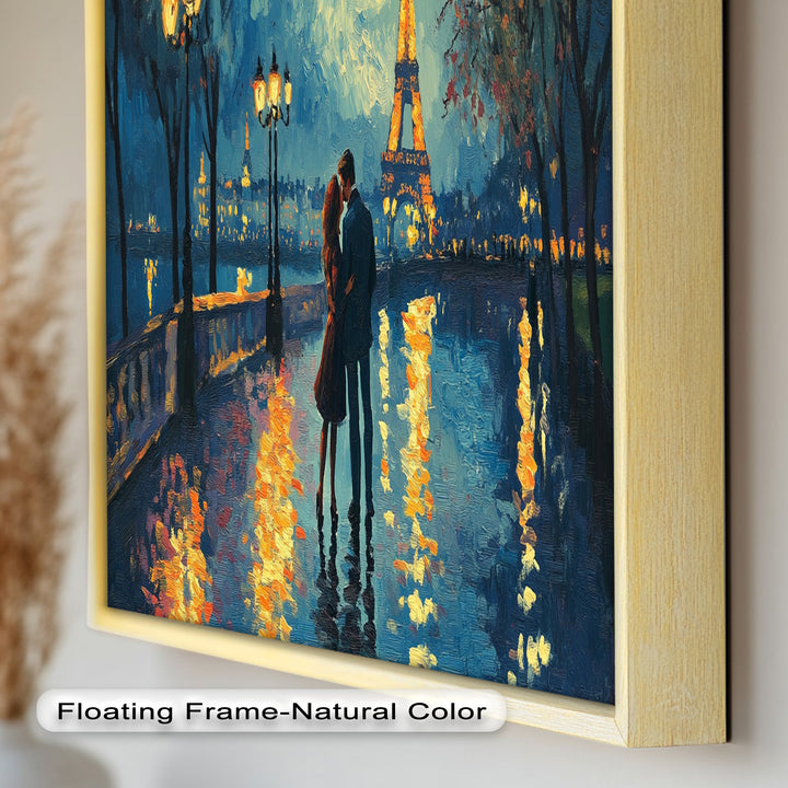 Moonlit Reflections – Eiffel Tower Romance Love Oil Painting