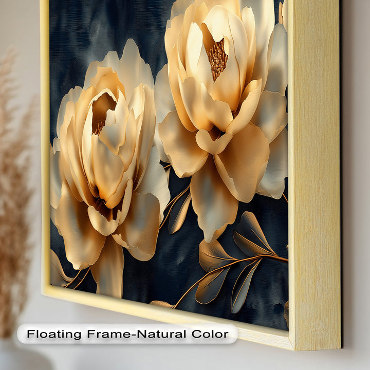 Golden Bloom Elegance – Flower Oil Painting