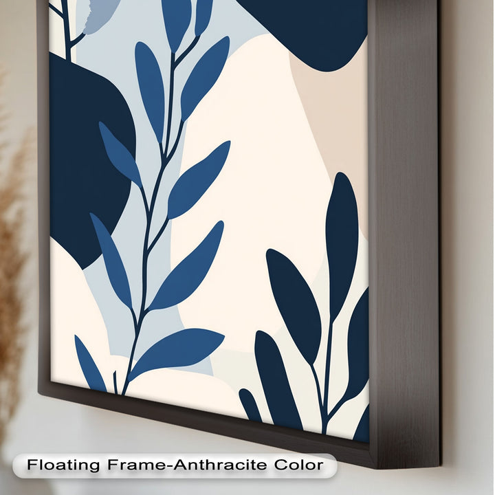 Indigo Serenity – Minimalist Botanical Oil Painting