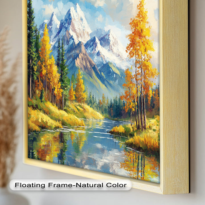Golden Autumn Peaks – Mountain Landscape Oil Paintings