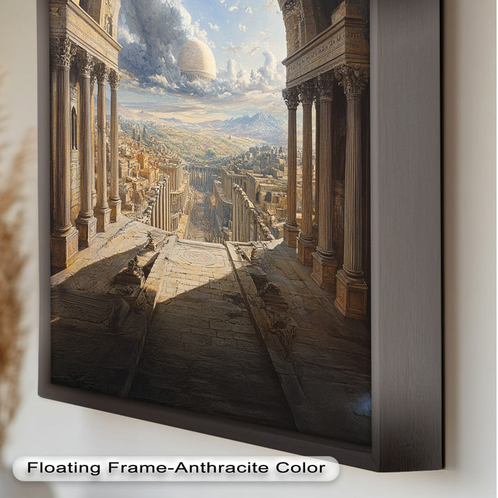 Celestial Archway over an Ancient Metropolis – Renaissance Oil Painting