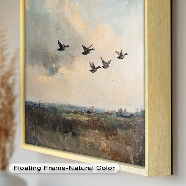 Flight Over the Marshlands – Ducks in Motion Oil Painting