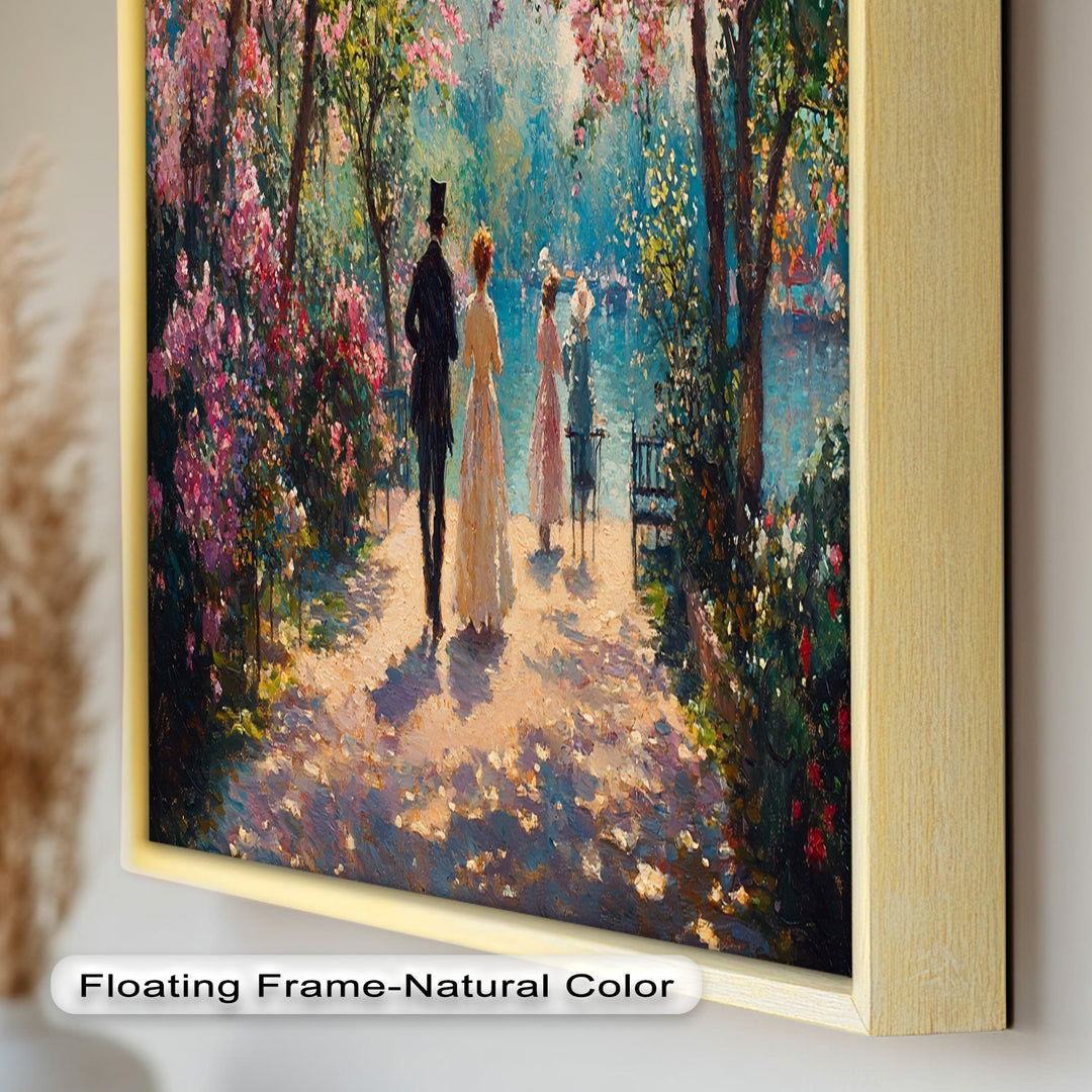Springtime Promenade – Romantic Garden Path Impressionist Oil Painting