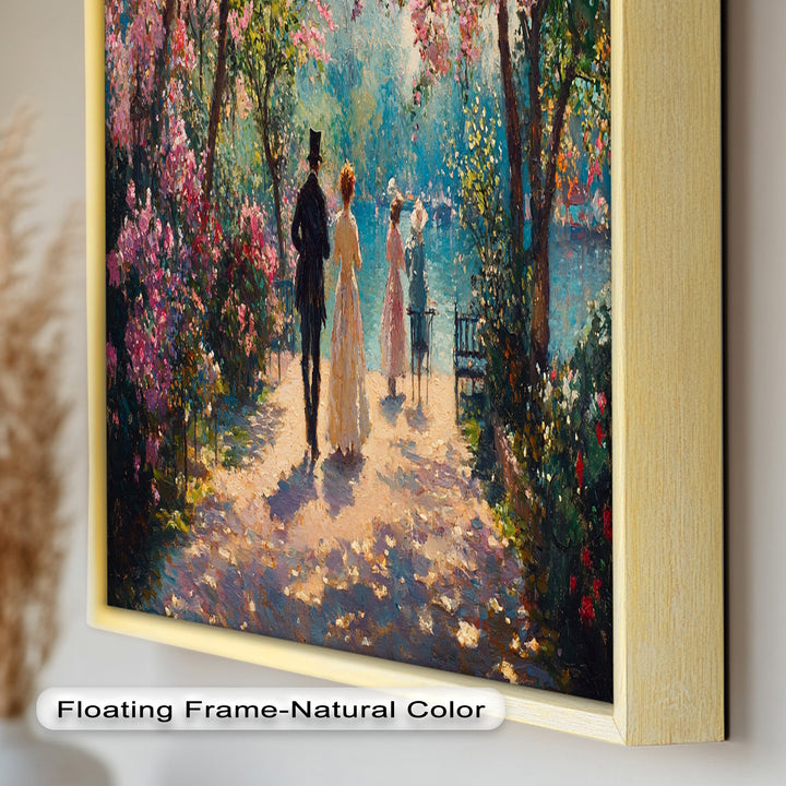 Springtime Promenade – Romantic Garden Path Impressionist Oil Painting